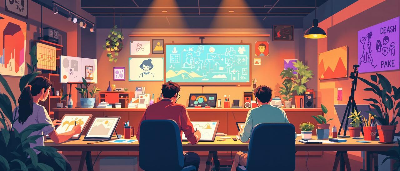 ai免费短剧创作团队工作场景